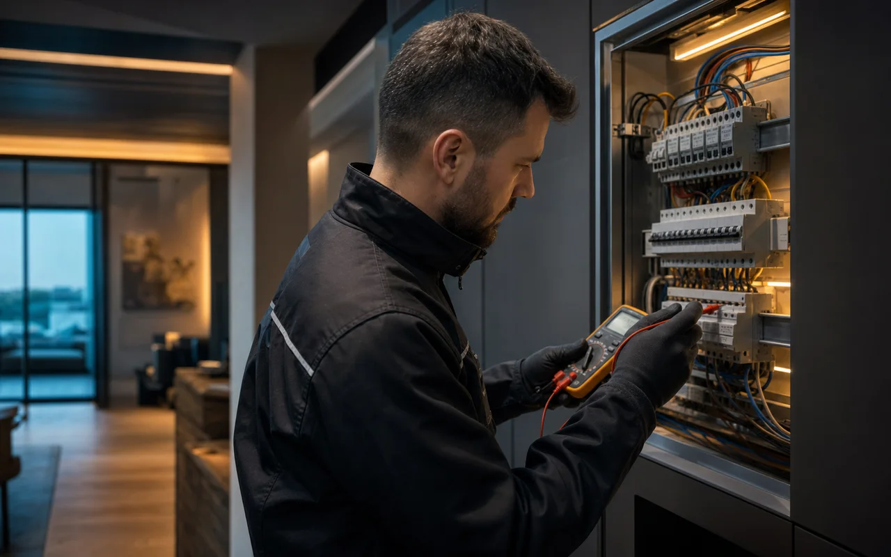 Elektryk diagnozujący instalację